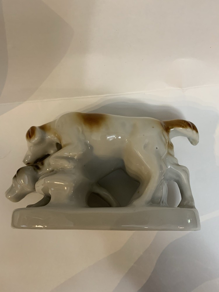 Ceramic dual terrior dog figurine