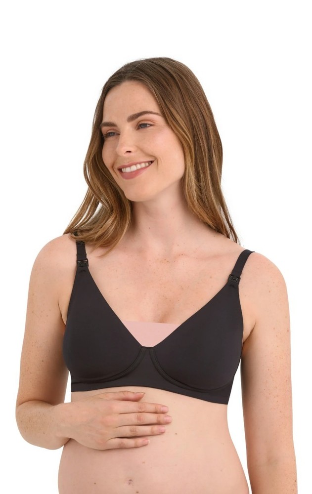 Joyspun Bonded Nursing Bra Maternity Wireless Black Soot Size S