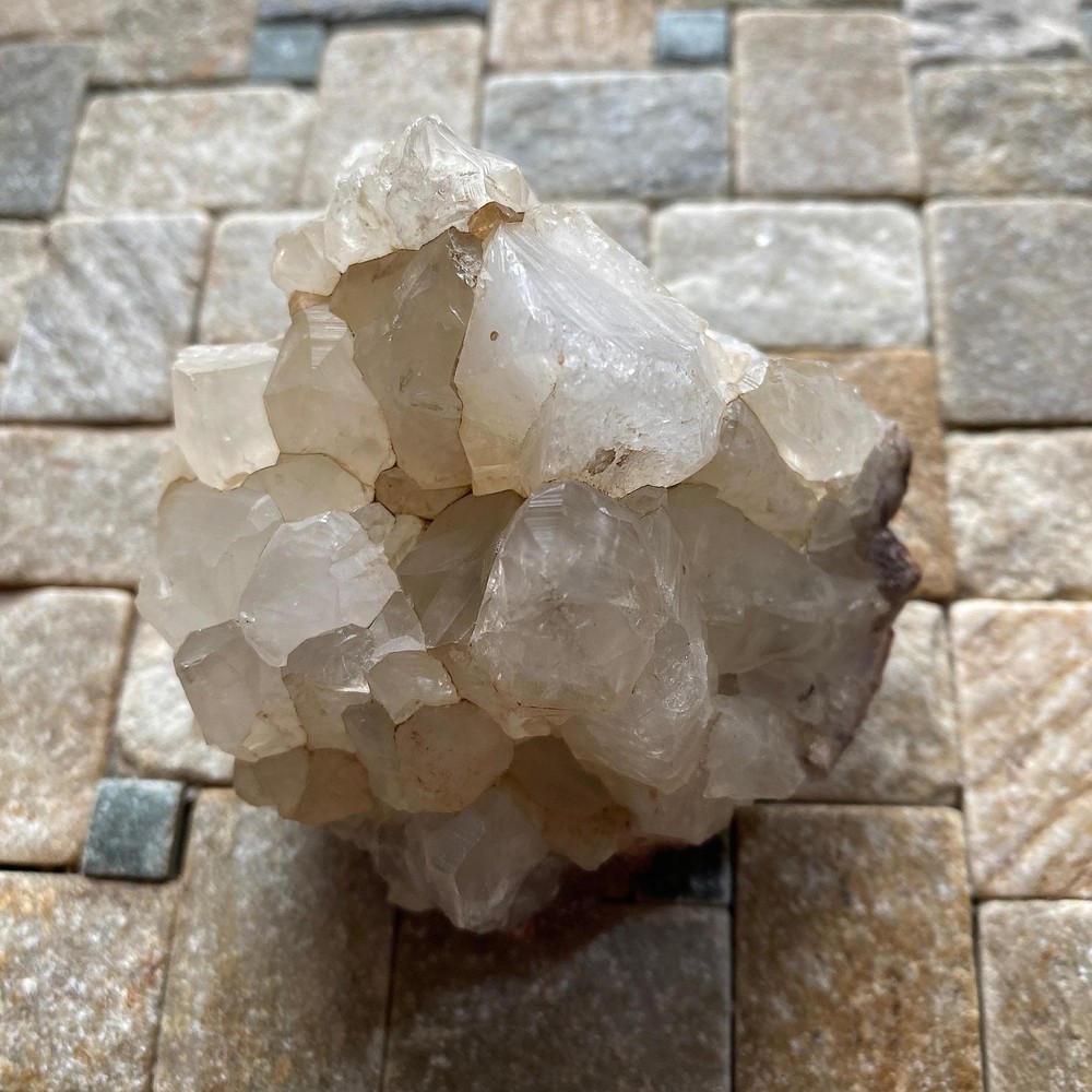 QUARTZ CRYSTAL ASSEMBLAGE ON GOETHITE FROM MOROCCO 246g MF1076