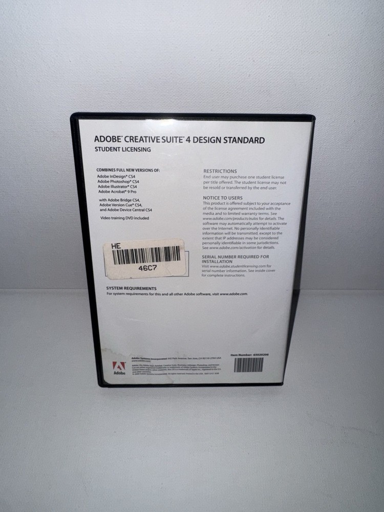 Adobe Creative Suite 4 Design Standard Mac Student Version w/ Discs & Manual