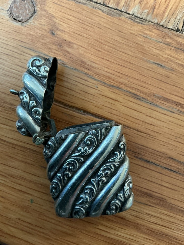 Silver plated match Vesta Case antique .