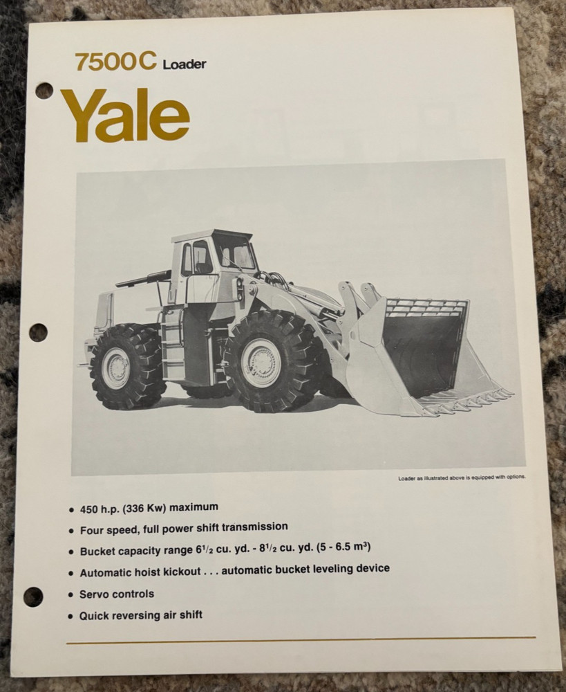 Yale 7500C Wheel Loader Brochure AMIL25