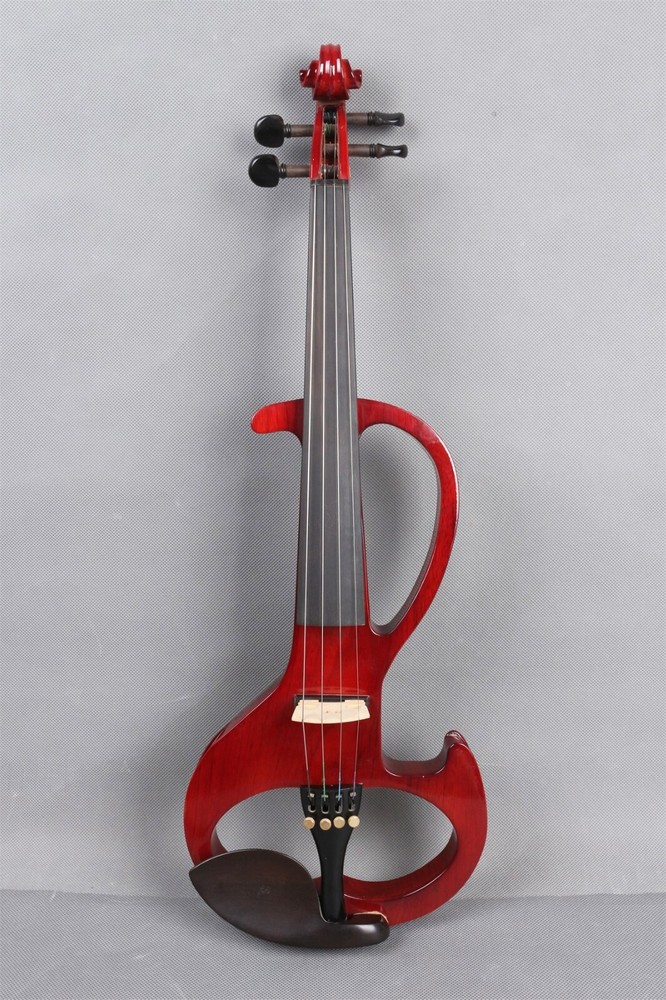 Advanced 4 String Electric Violin Kit 4/4 Size Solid Wood with Bow and Case
