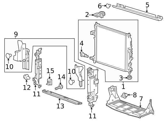 Genuine GM Driver Side Radiator Upper Bracket 84009866