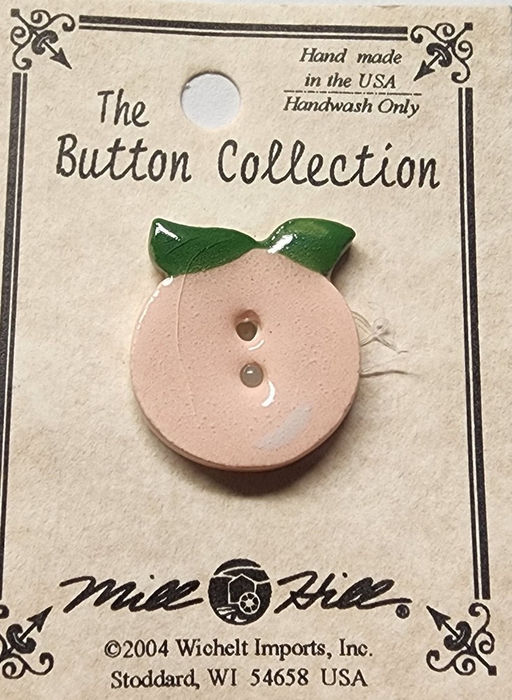 DIY Mill Hill Ceramic Button - Peach
