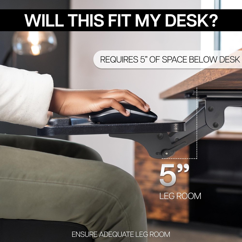 VIVO Adjustable Computer Keyboard & Mouse Platform Tray Ergonomic Under Table