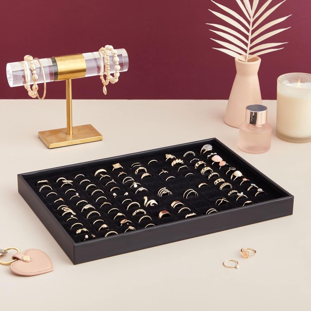 100 Slots Ring Holder Ring Organizer Stackable Jewelry Tray Display for Drawer