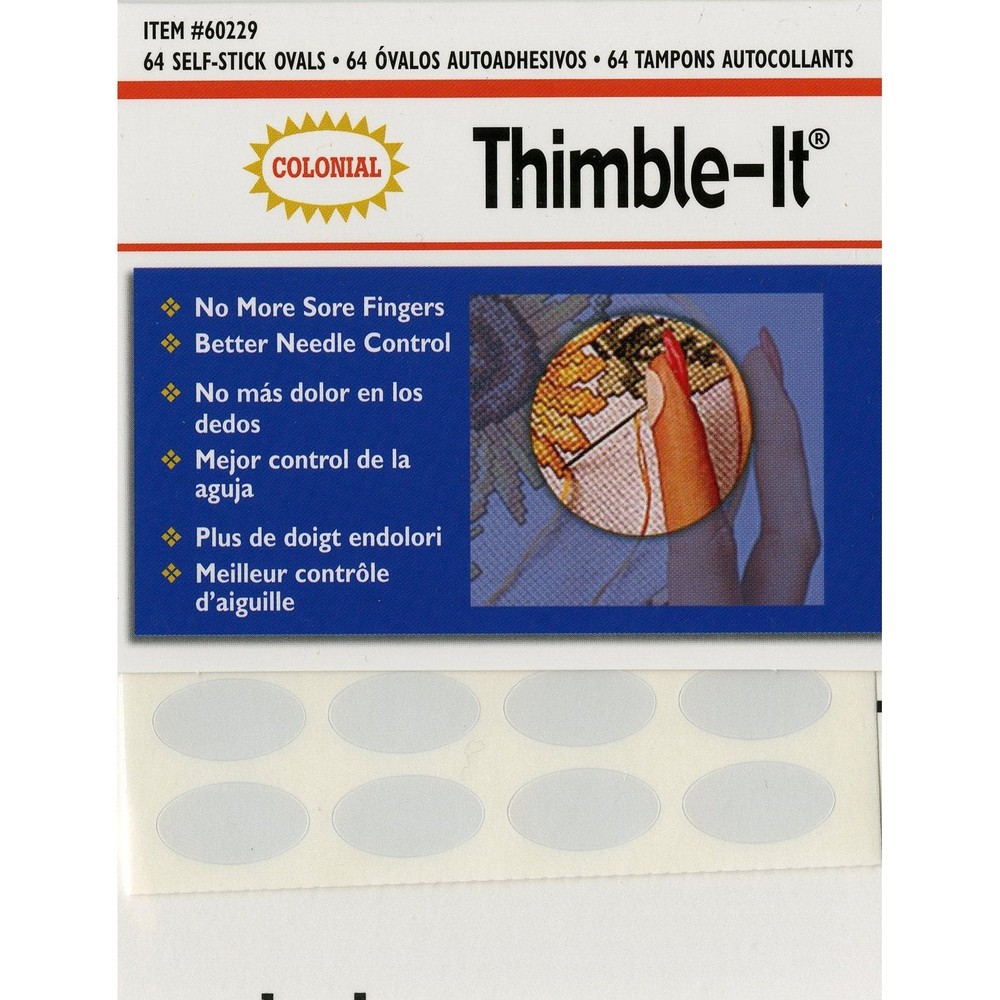 Thimble-It, Self-Stick Oval Pads (64pk), Colonial Needle