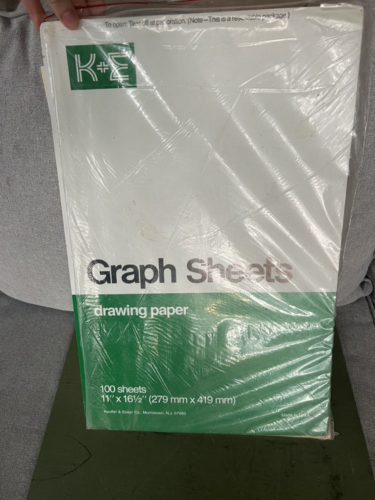 RARE- K+E Graph Drawing Paper 11”x16.5” Asstd. Logarithmic And Semi-Logarithmic