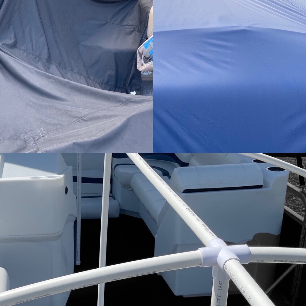 18'-22' Pontoon Boat Canvas Solution with 6" Rise.