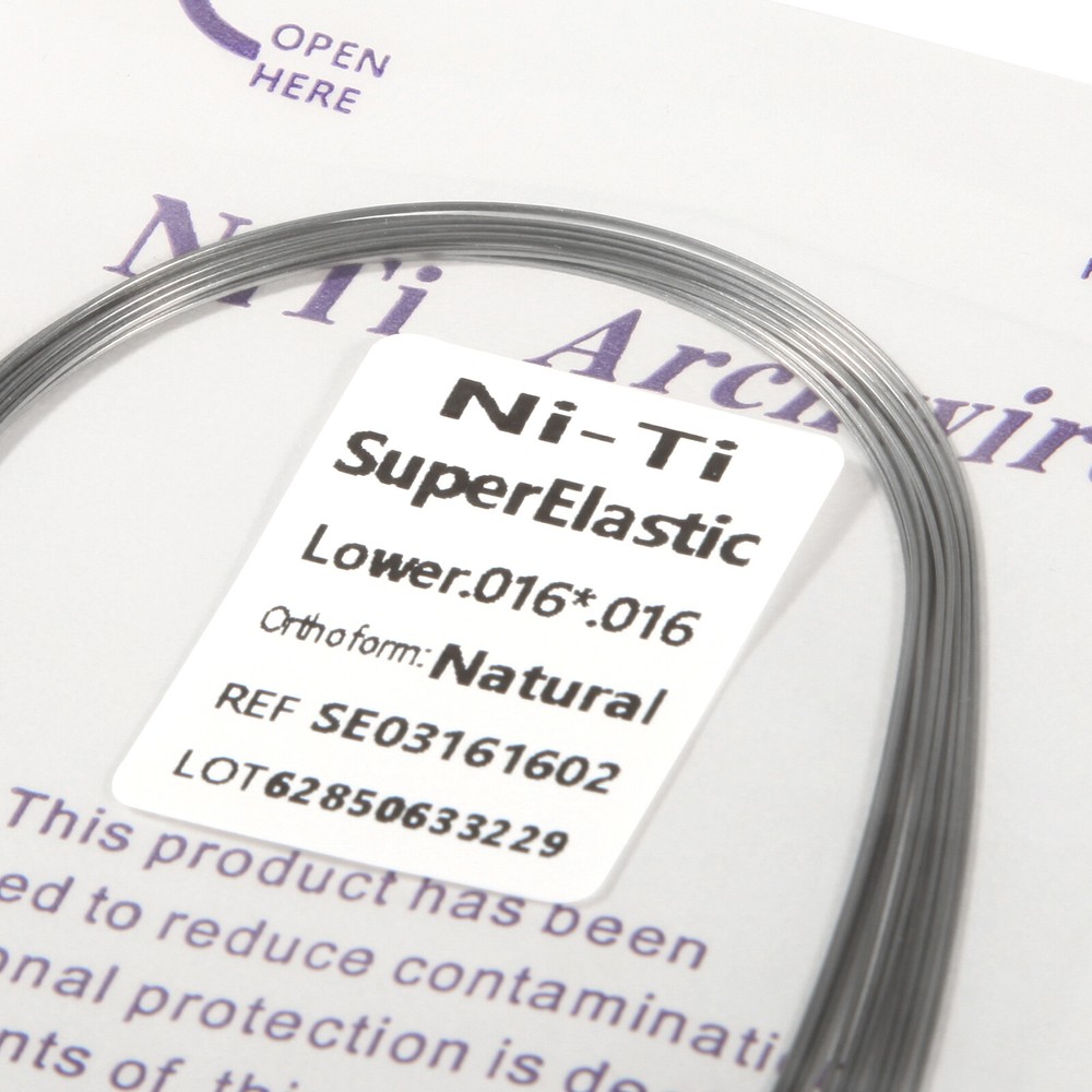Dental Ortho Niti Natural Form Elastic Rectangular Arch Wires 16*16 Upper Lower