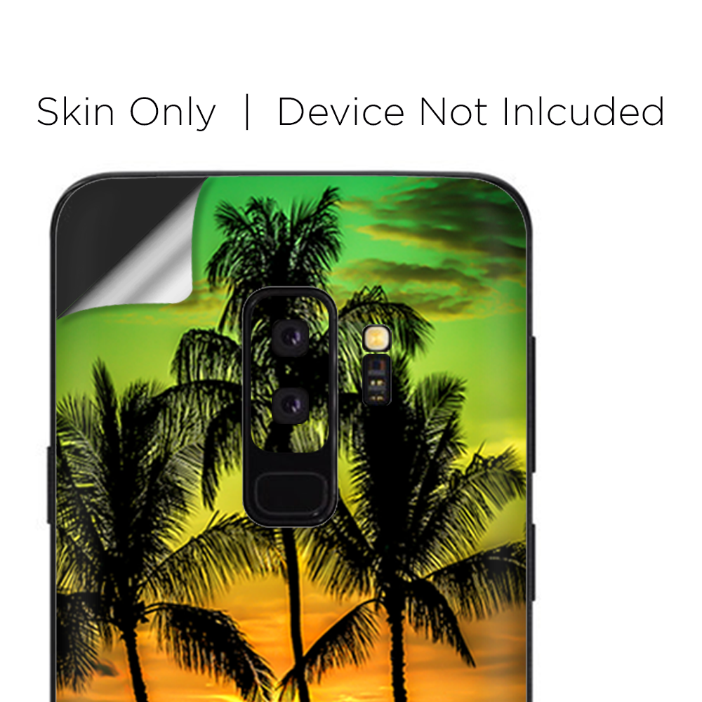 Samsung Galaxy S9 Plus Skins Decals - Sunset Palm Trees Ocean