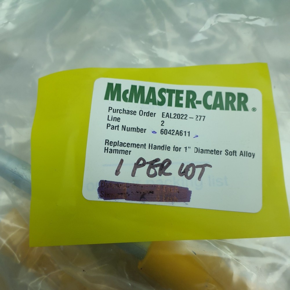 McMaster-Carr 6042A611 Replacement Handle For 1" Diameter Soft Alloy Hammer