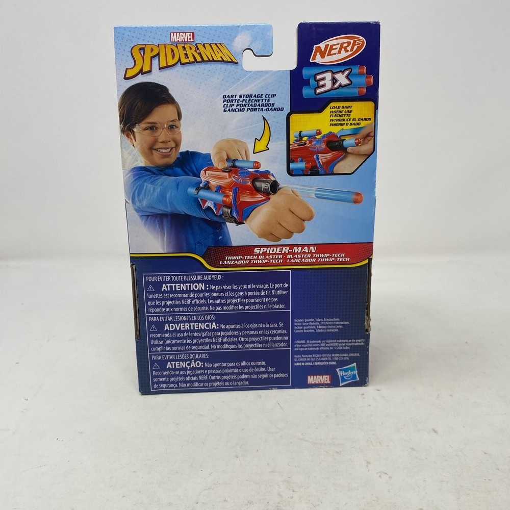 NERF Marvel Spider-Man Thwip-Tech Wrist Blaster Red/Blue w/ 3 Darts