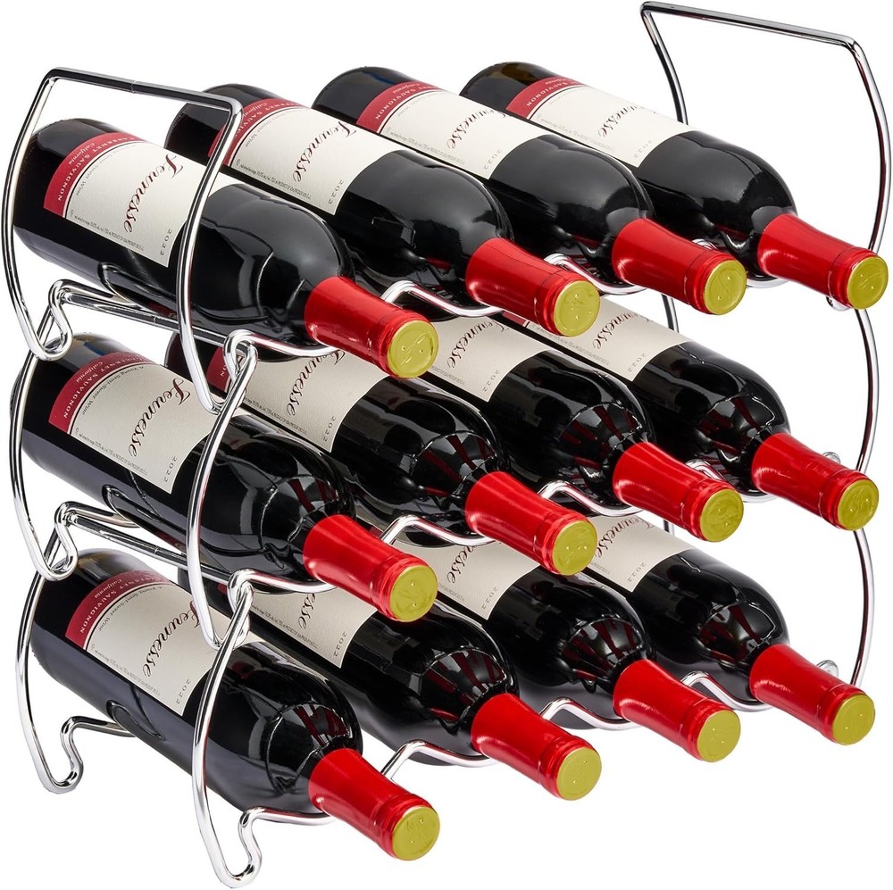 Metal Wine Racks Countertop - 3 Tier Stackable Wine Rack - Bottle Rack Holds ...