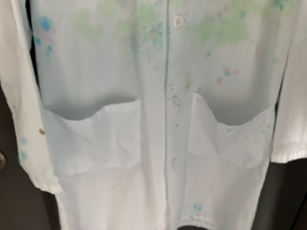 Lightly Tie-Dyed Lab Coat Small