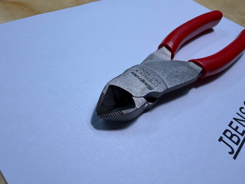 Snap-on Tools USED RED Soft Grip 8" Flush Cutter w/ Hard Wire Feature CC87ACF