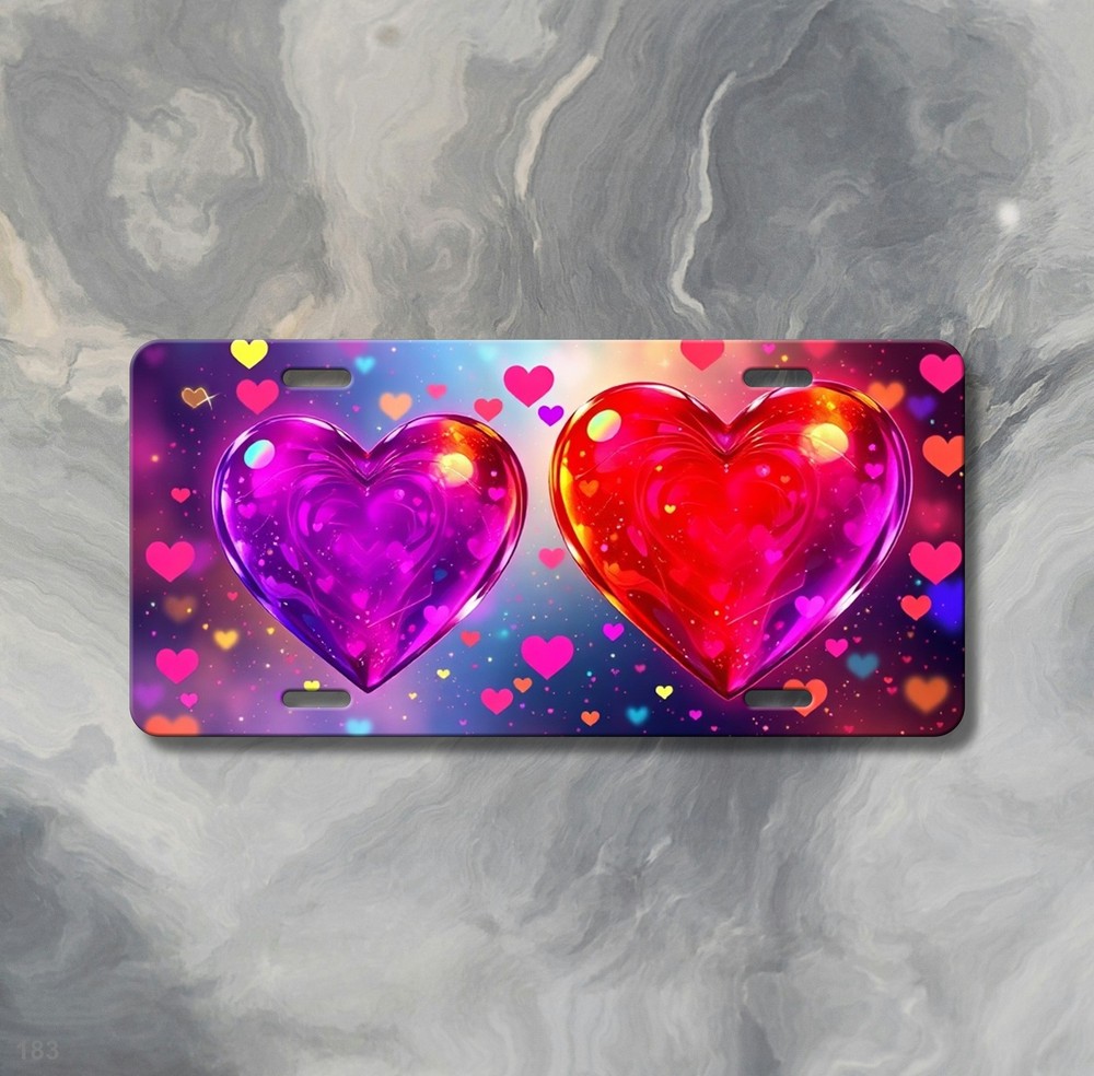 Bold Hearts License Plate Your Text Front Plate Special Gift