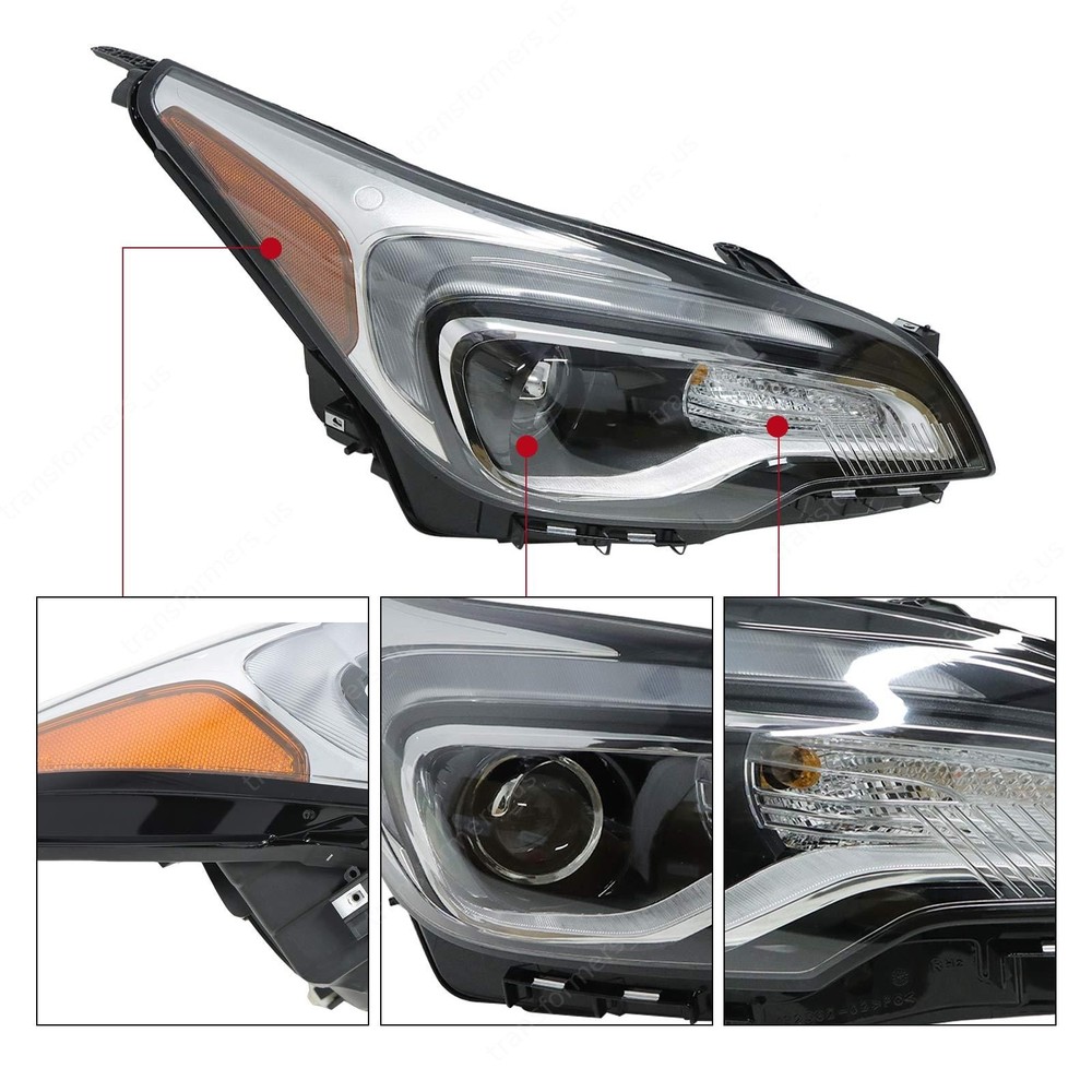 Halogen Headlight Passenger Side for 2016-2018 Buick Envision with LED DRL