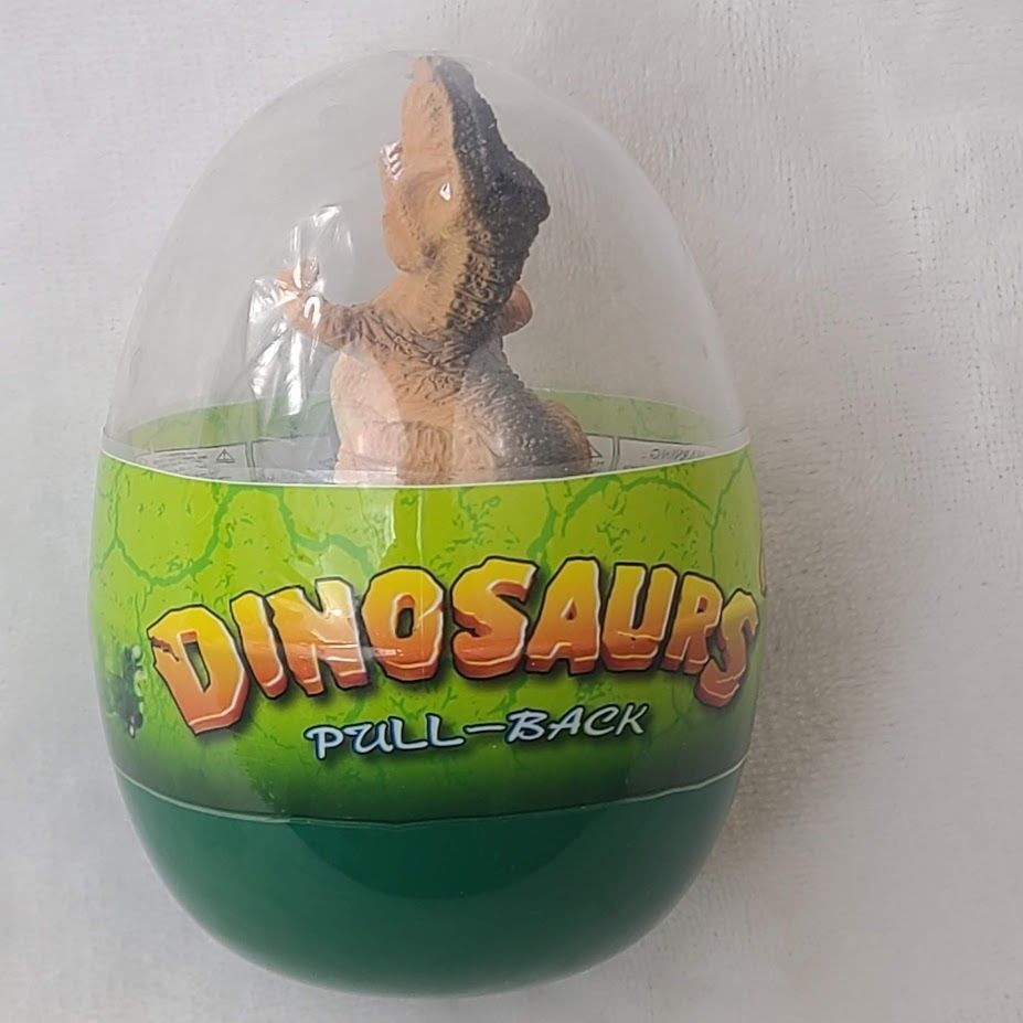 Dinosaur Pull-Back Toy Egg Capsule T-Rex Figure New in Plastic Egg