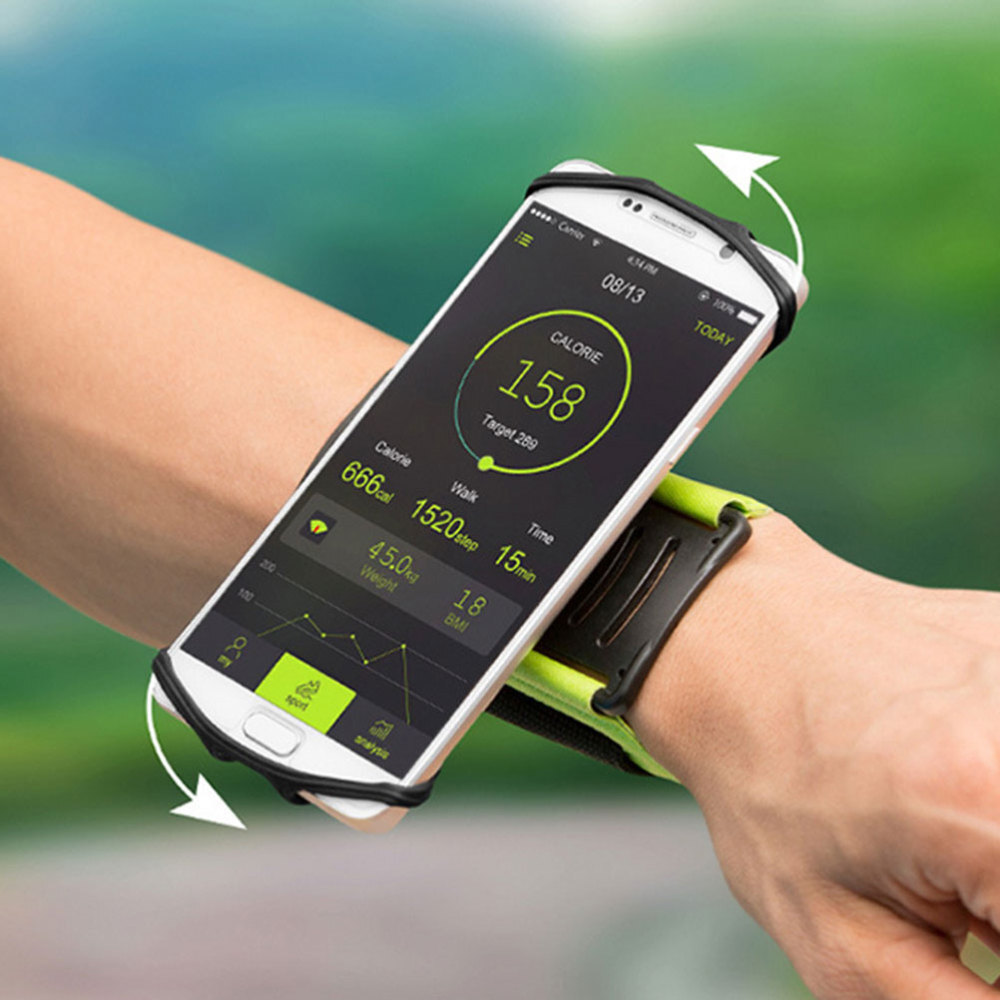 Wrist Phone Holder Mount Rotatable Strap Cell Wristlet Running
