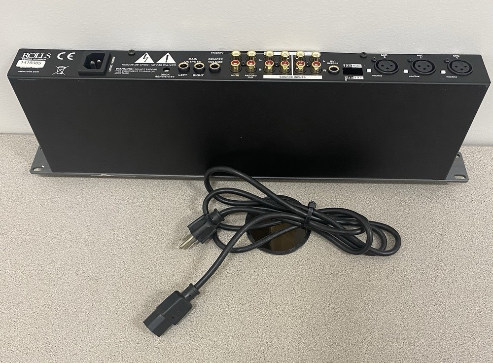 Rolls RM67 Rack Mount Mic/Line Mixer 3 XLR/4 RCA 1U