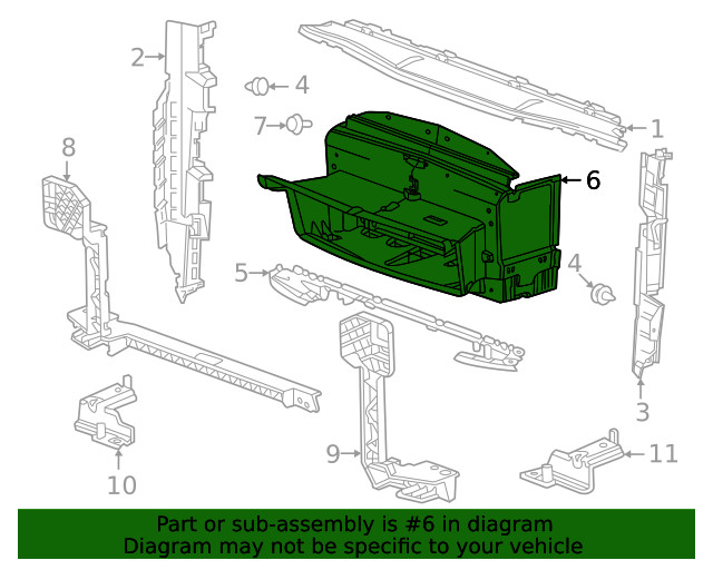 Genuine GM Radiator Air Front Lower Baffle 84653466