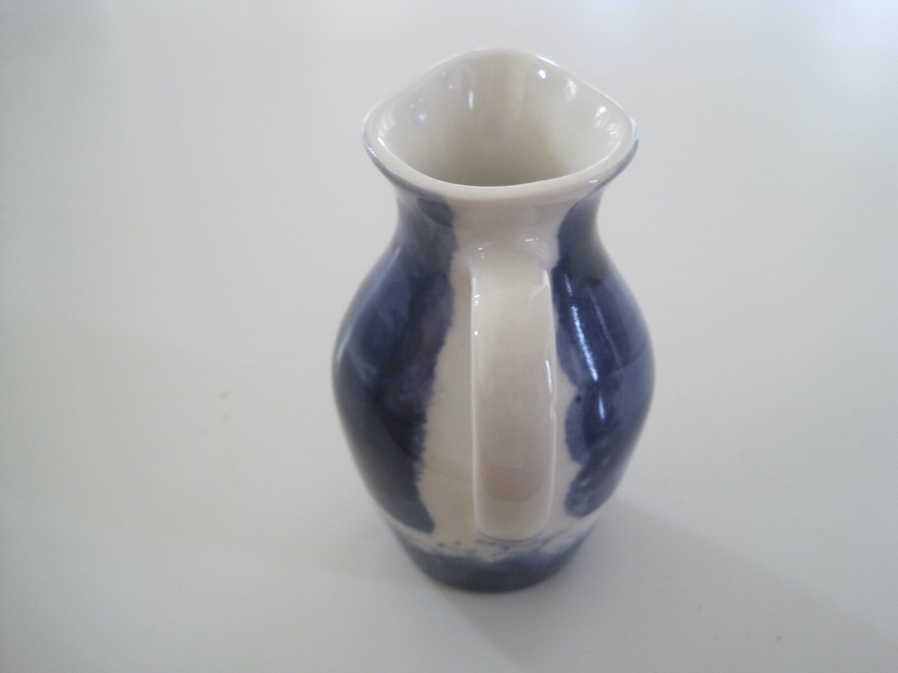 Ben Thomas Blue White Mini Pitcher 3.5" GUC No Chips Or Cracks