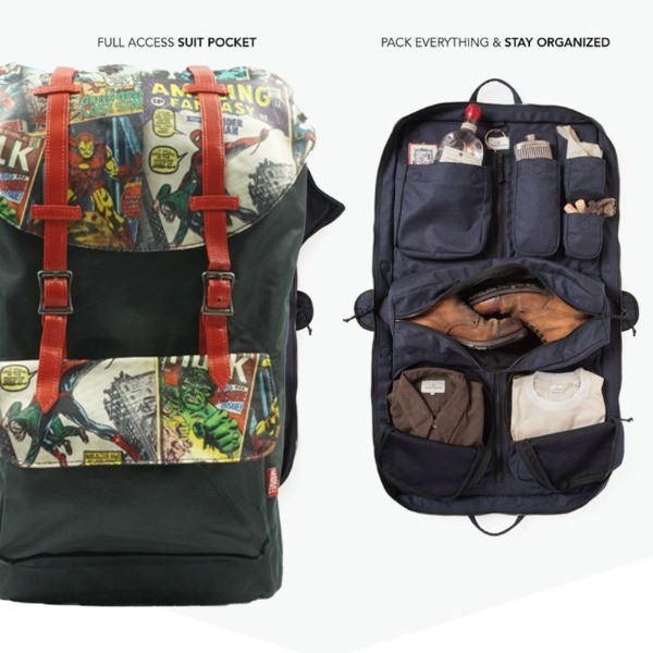 MVL Marvel Comic Travel Backpack with Shoe Compartment RFID Blocking Large Space