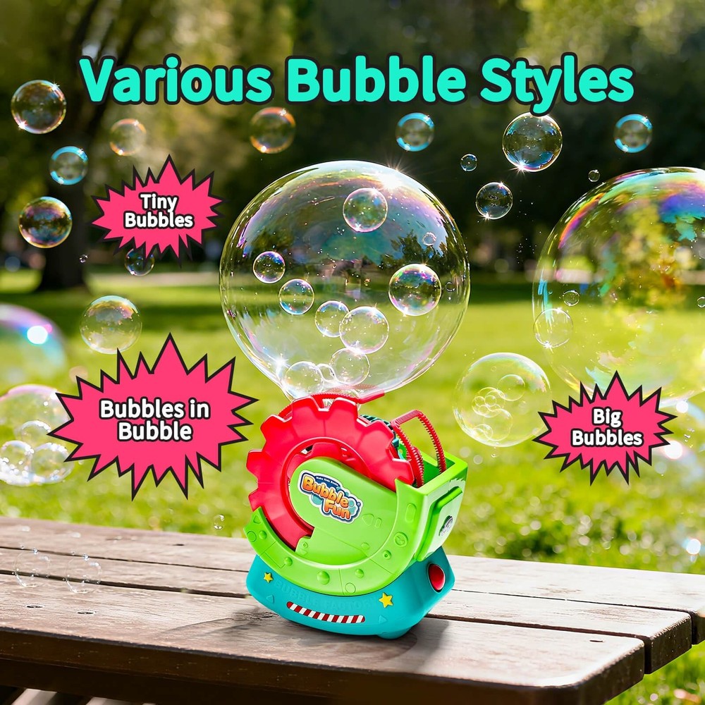 Bubble Machine for Toddlers & Pets, with 8oz Safe Solution, Extra Large & Bub...