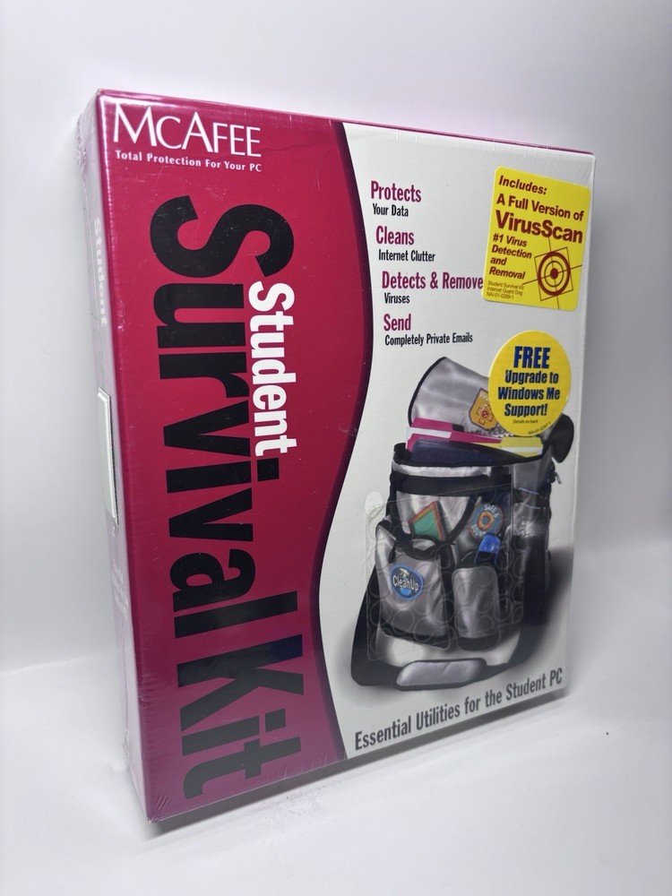McAfee Student Survival Kit Software Y2k Sealed Never Opened