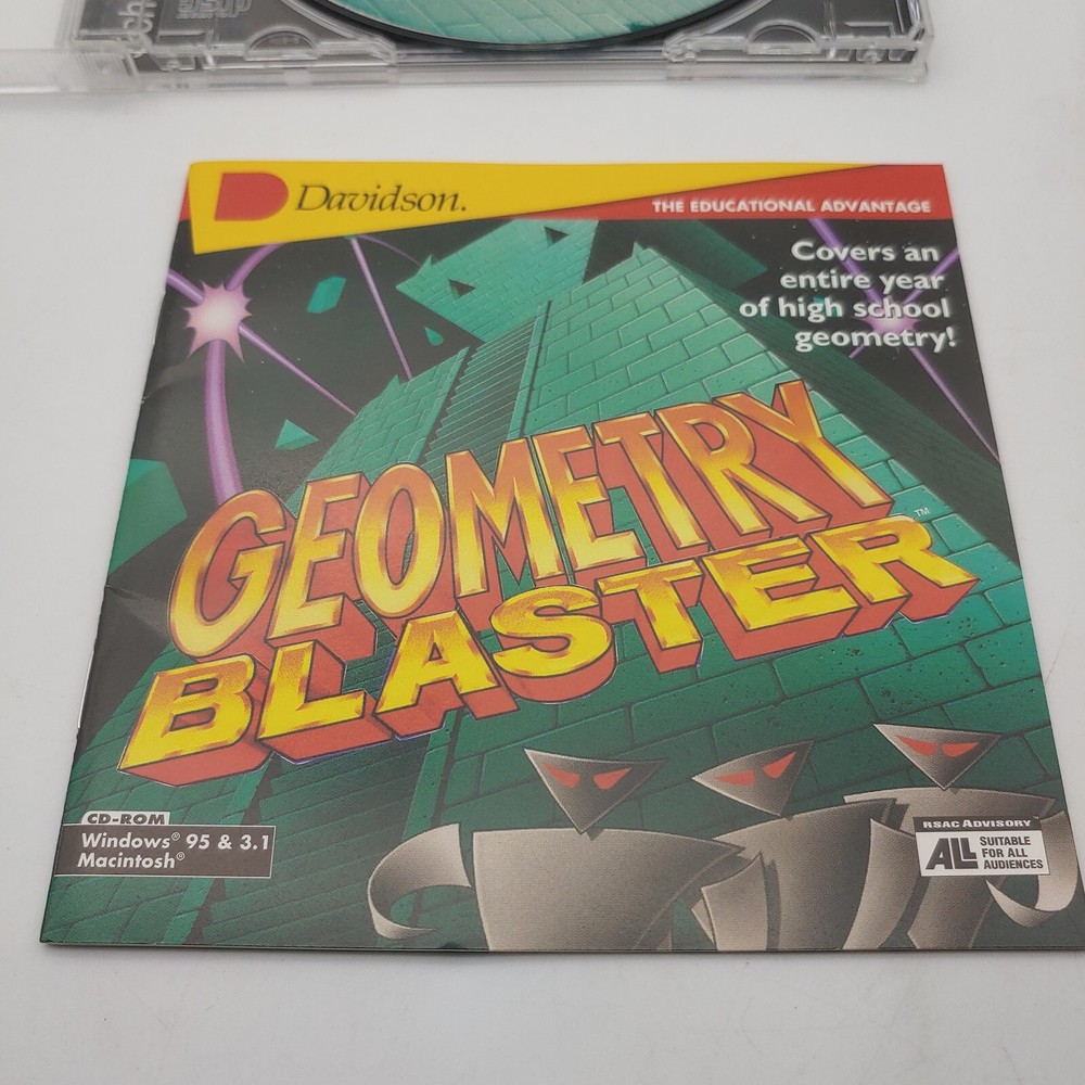 Davidson Geometry Blaster The Math Educational Advantage PC CD Rom Computer Game