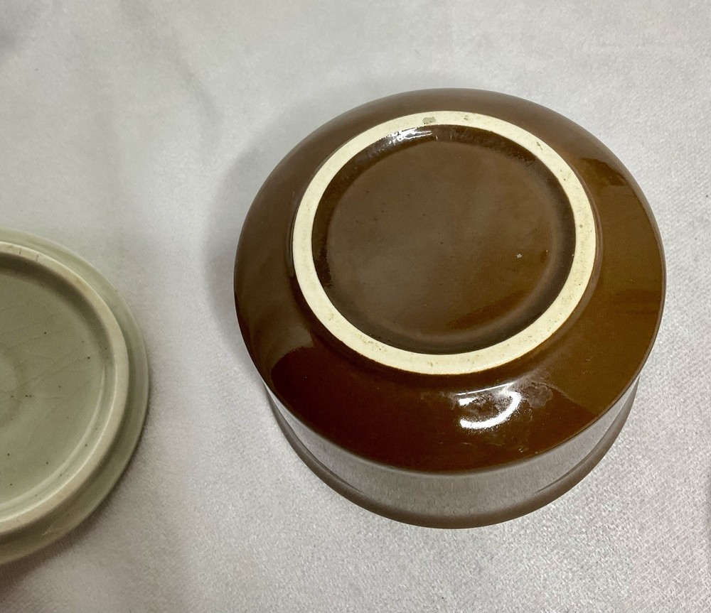 Brown & Ivory Sugar Bowl with Lid