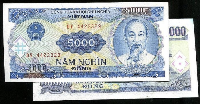 VIET NAM，P108，5000-D，1991，UNC