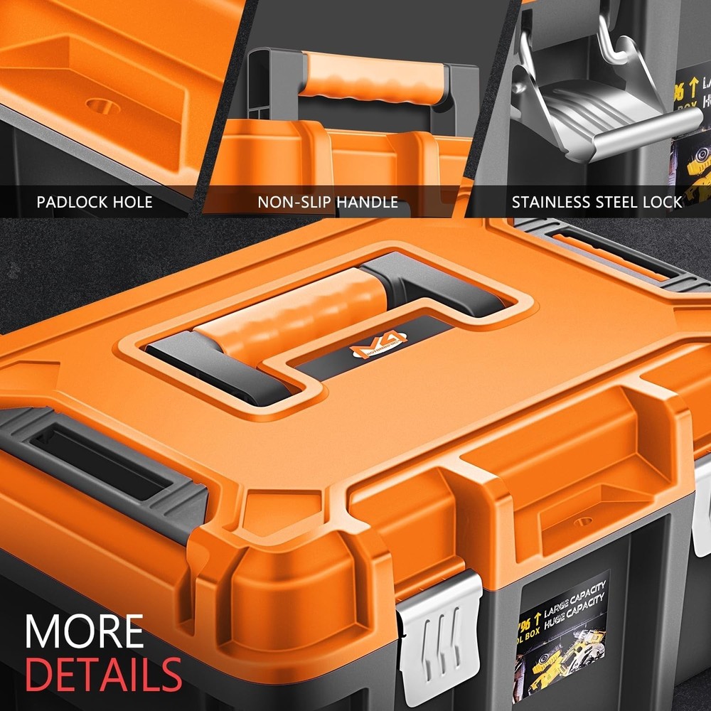 PM PERFORMOTOR 2pcs Tool Boxes Set - Lockable Organizer Storage Portable Tool...