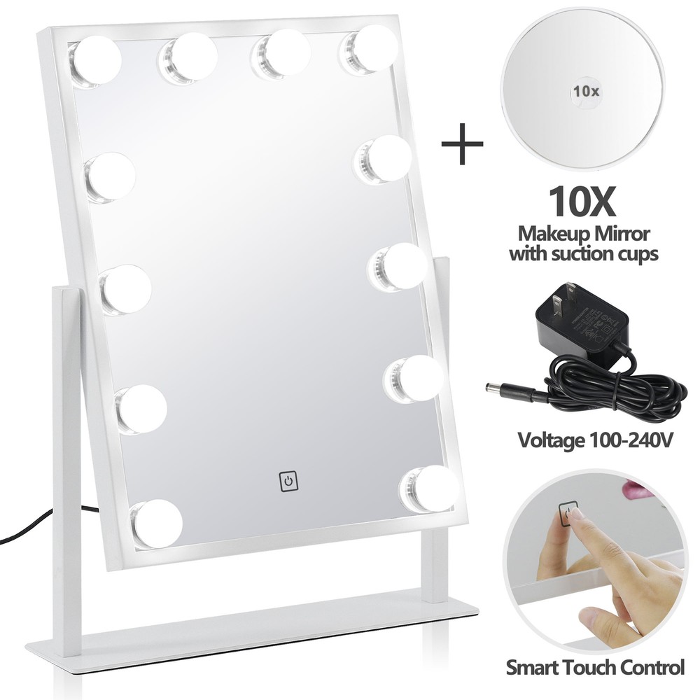 Makeup Mirror Vanity Mirror Hollywood Table Top with 12 LED Dimmable Bulb