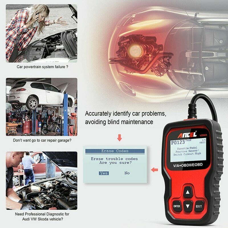 ANCEL VD500 OBD2 Scanner Code Reader Engine ABS EPB IMMO All Systems Diagnostic