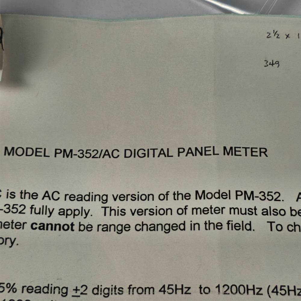 Model PM-352/AC Digital Panel meter