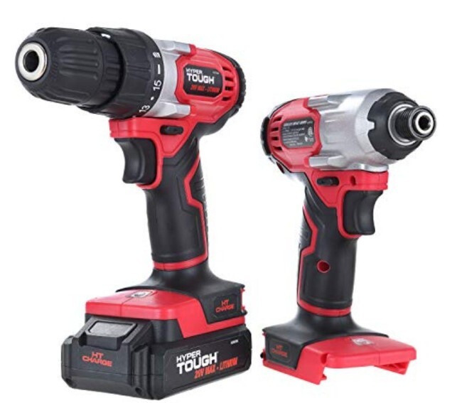 New 2 Tools Hyper Tough Cordless Drill - 20V Impact Driver -Combo Kit -Fast Ship