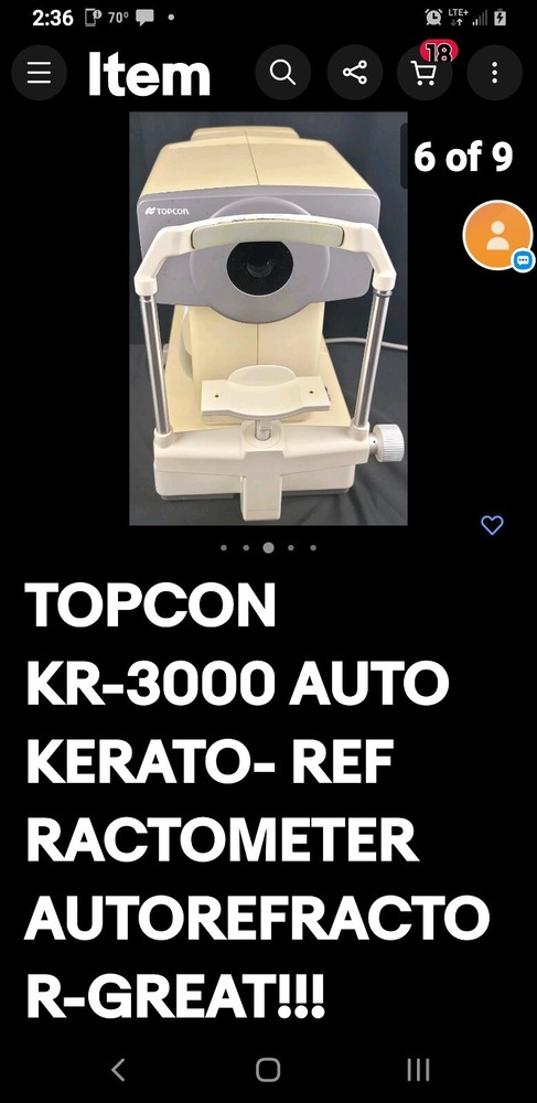 TOPCON KR-3000 AUTO KERATO- REFRACTOMETER AUTOREFRACTOR-GREAT!!!