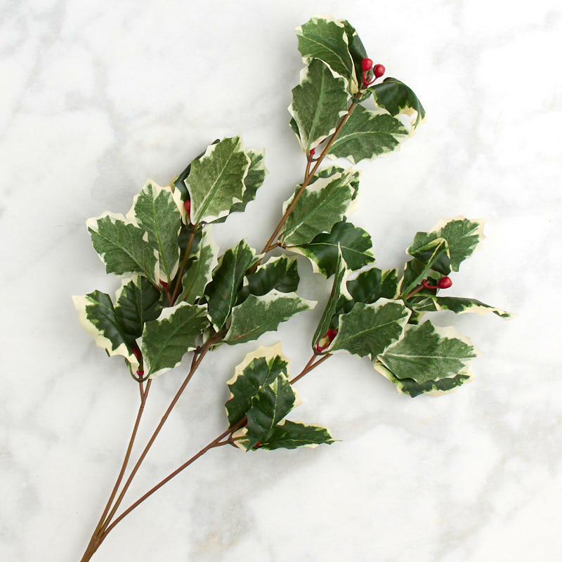 Poly Silk Holly Leaf Sprays - 4 Sprays