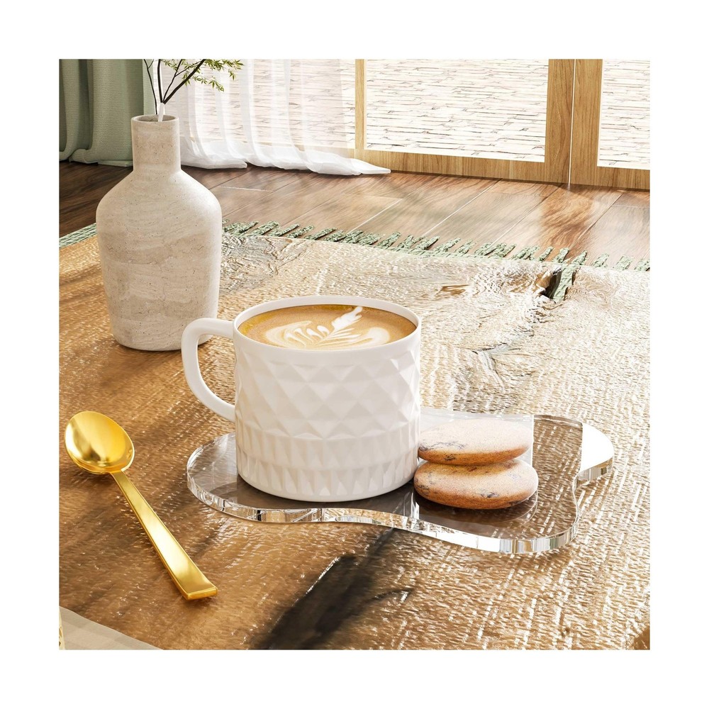 Acrylic Coaster Decorative Plates, Irregular Bar Drink Coaster, Clear Cloud S...