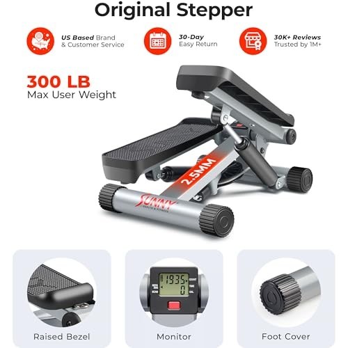 Mini Stepper for Home Exercise - Stair Step Workout Machine with Resistance Band