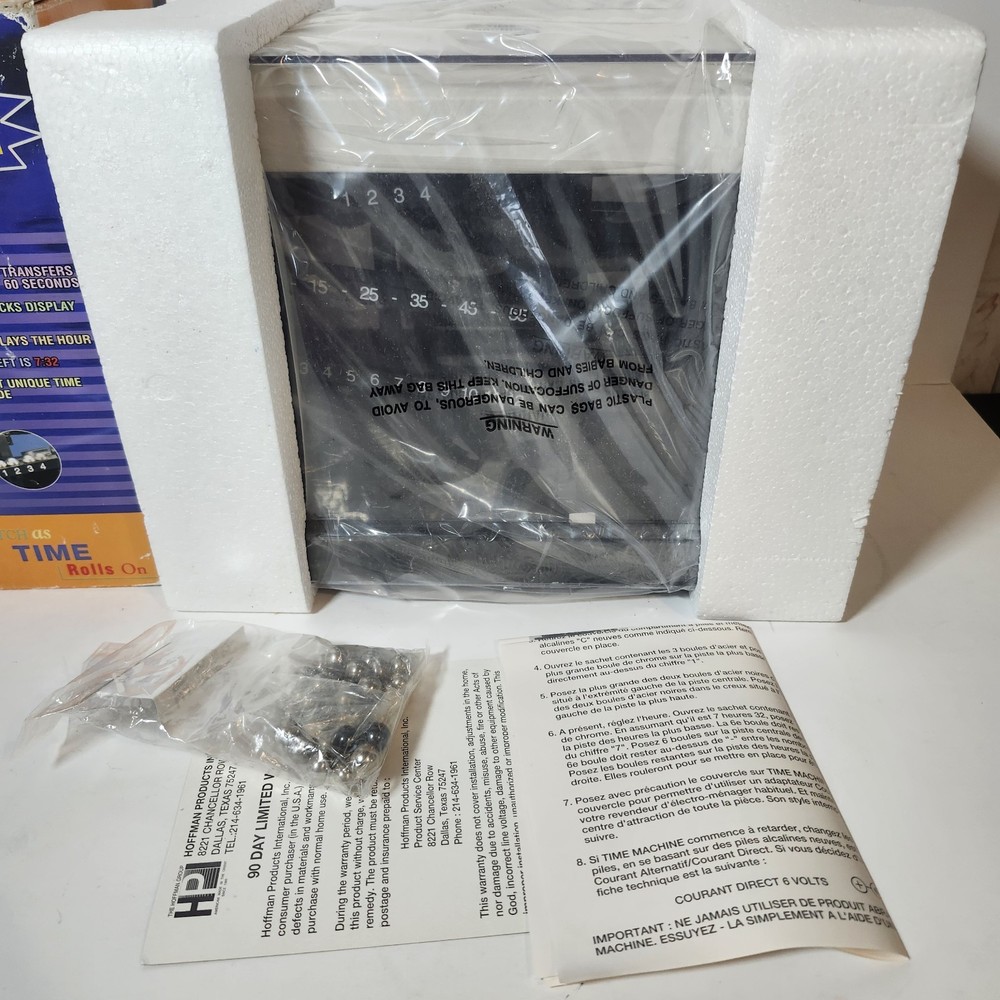 Time Machine Rolling Ball Kinetic Clock Hoffman Products DC Version New Open Box