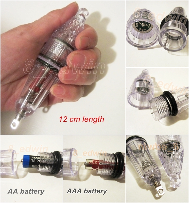 8 Pcs Underwater LED lights Fishing Attracting Light Deep Drop Lure Flashlight