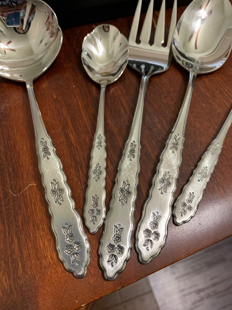 Oneida FLORAL BOUQUET Stainless Distinction burnished Silverware CHOICE Flatware