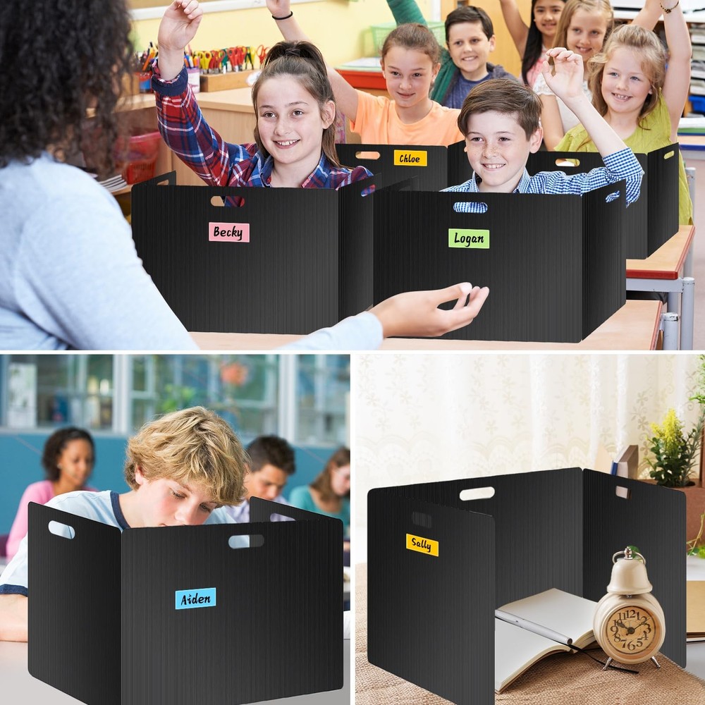 24 Pack Privacy Folders for Students - Durable & Waterproof Plastic Study Des...