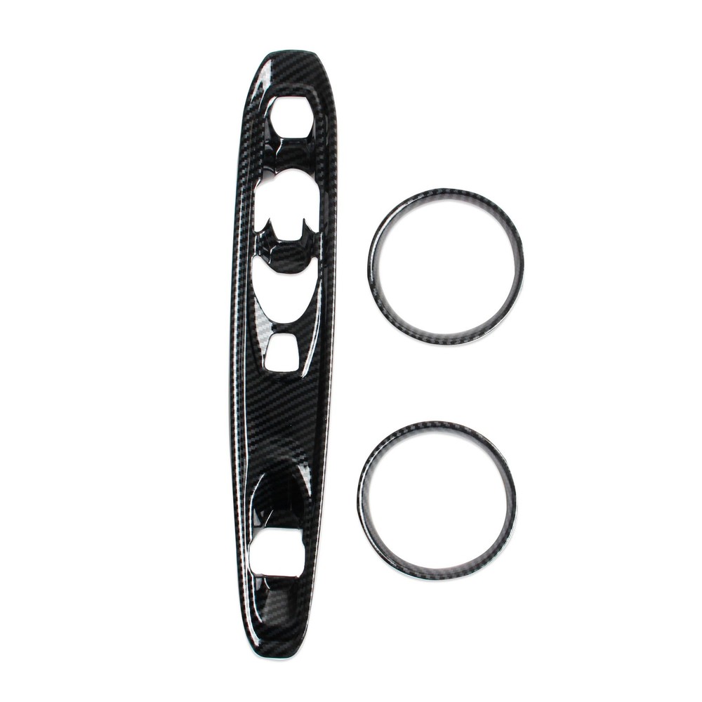Carbon Style Gear Shift Panel Cup Holder Cover Trims Kit for Chevy Corvette C8