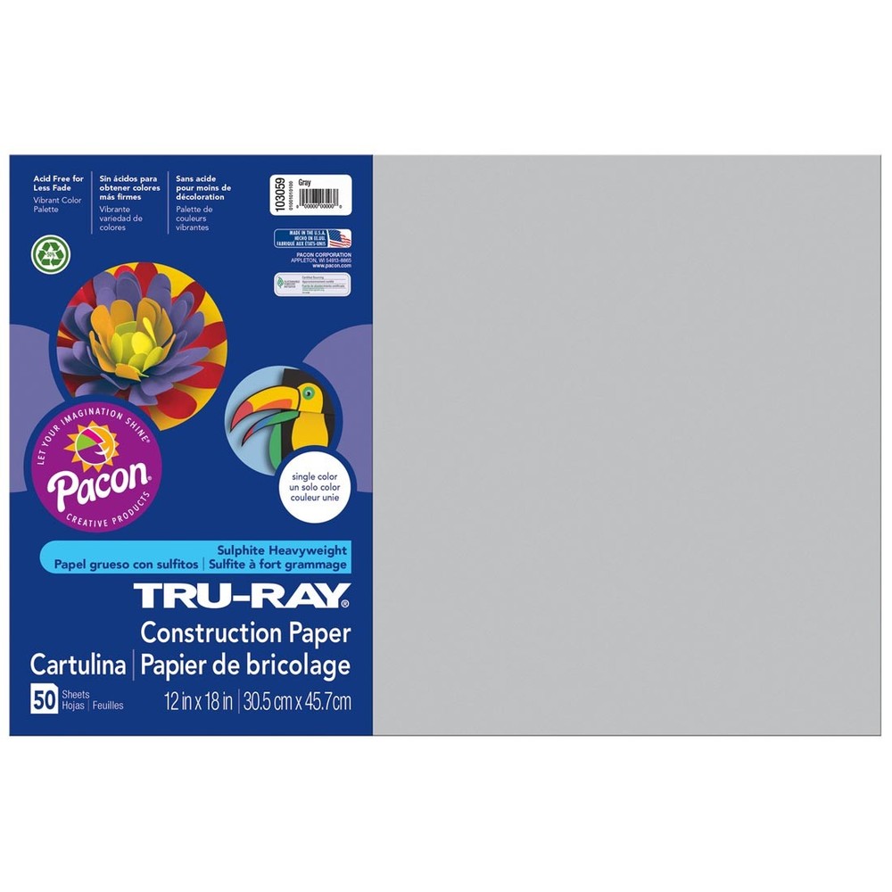 Tru-Ray Construction Paper 12x18" Gray