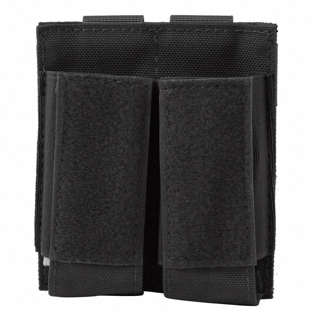 Tactical Molle Double Pistol Magazine Pouch Open-top with Hook Loop Panel Holder
